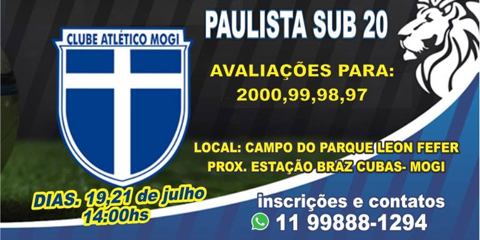 Atlético Mogi realiza seletiva de atletas para o Campeonato Paulista Sub 20