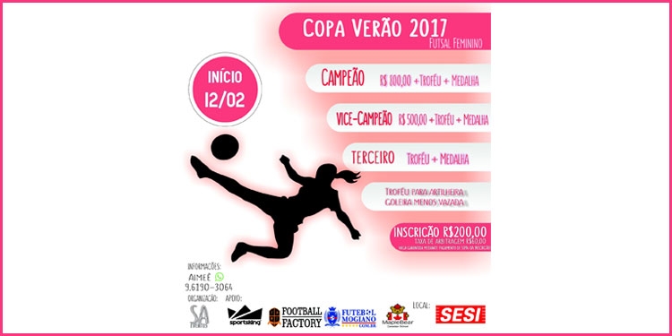 Inscrições abertas para a Copa Verão de Futsal Feminino